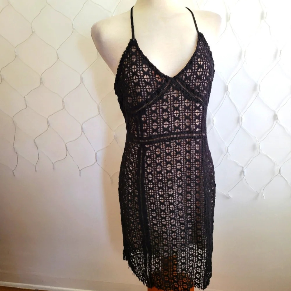 J.O.A. Crochet Criss Cross Dress / Jet Black